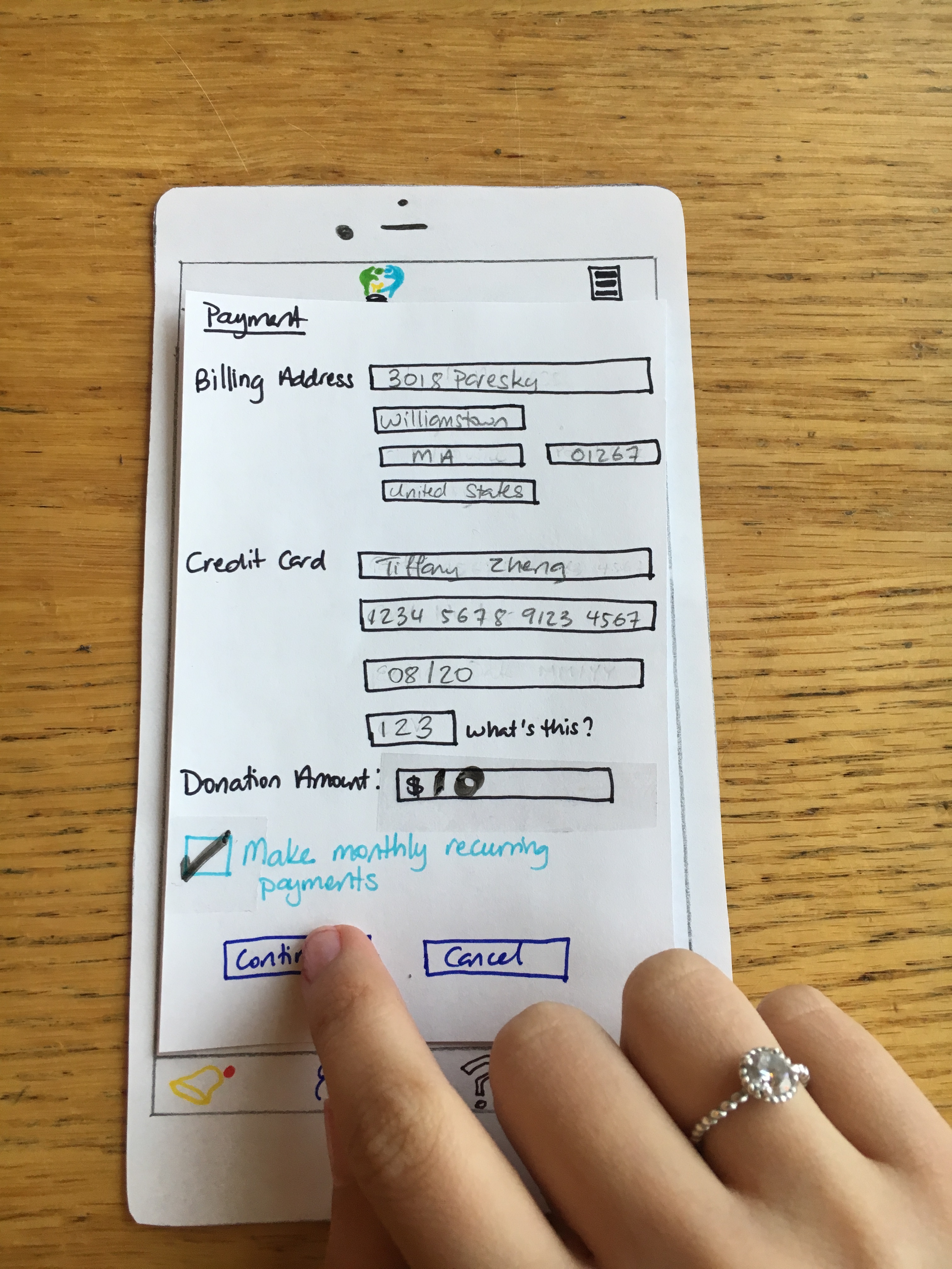 Payment info fourth page